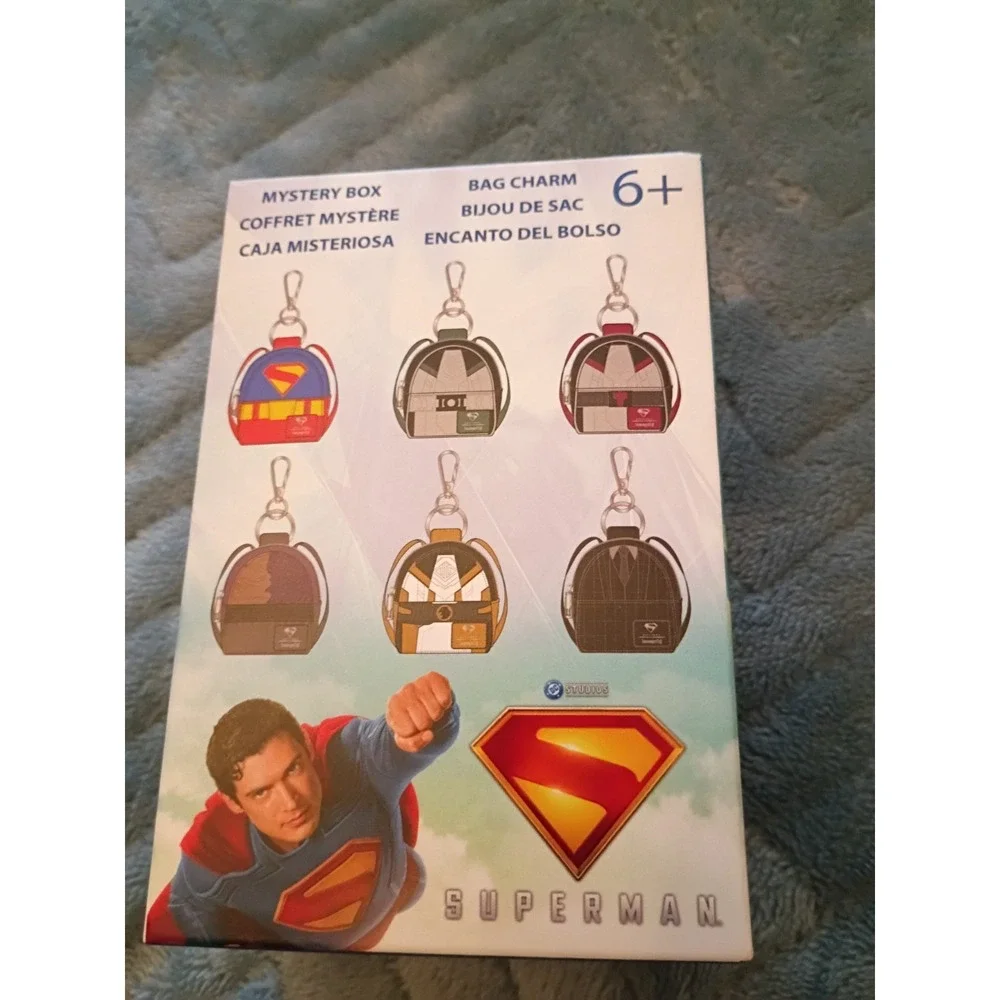 Loungefly DC Comics Superman Mini Bag Backpack Charm Keychain New In Box